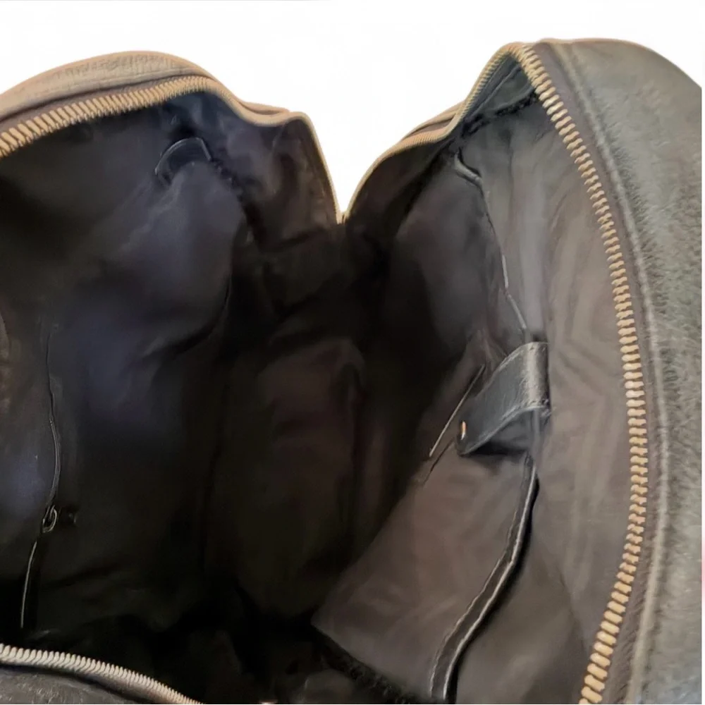 Rebecca Minkoff Julian Black Pebbled Leather Backpack Designer Large Preppy Goth
